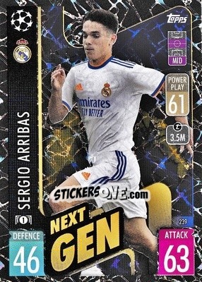 Sticker Sergio Arribas - UEFA Champions League & Europa League 2021-2022. Match Attax n. 239 - Topps