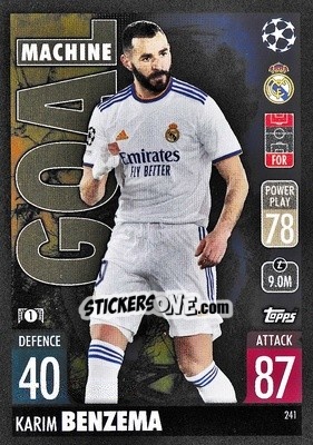 Sticker Karim Benzema - UEFA Champions League & Europa League 2021-2022. Match Attax n. 241 - Topps
