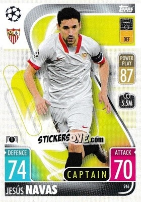Sticker Jesús Navas - UEFA Champions League & Europa League 2021-2022. Match Attax n. 246 - Topps