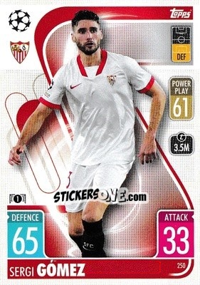 Sticker Sergi Gómez - UEFA Champions League & Europa League 2021-2022. Match Attax - Topps