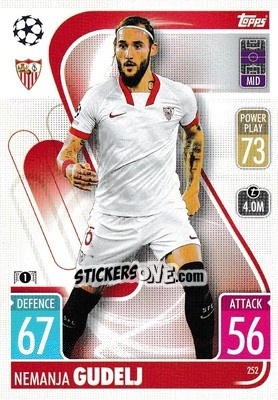 Sticker Nemanja Gudelj - UEFA Champions League & Europa League 2021-2022. Match Attax n. 252 - Topps