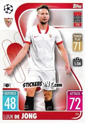 Sticker Luuk de Jong - UEFA Champions League & Europa League 2021-2022. Match Attax n. 259 - Topps