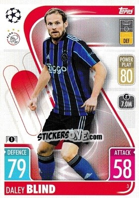 Sticker Daley Blind - UEFA Champions League & Europa League 2021-2022. Match Attax n. 3 - Topps