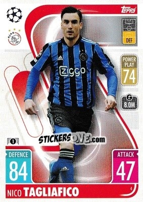 Sticker Nicolas Tagliafico - UEFA Champions League & Europa League 2021-2022. Match Attax n. 4 - Topps