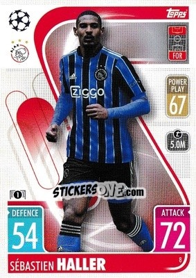 Figurina Sébastien Haller - UEFA Champions League & Europa League 2021-2022. Match Attax - Topps