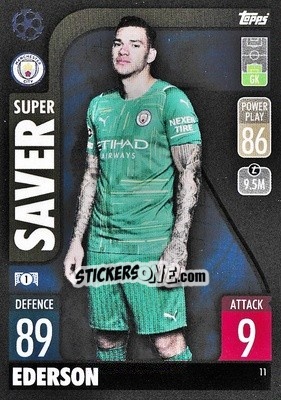Sticker Ederson - UEFA Champions League & Europa League 2021-2022. Match Attax n. 11 - Topps