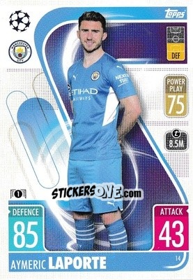 Sticker Aymeric Laporte - UEFA Champions League & Europa League 2021-2022. Match Attax n. 14 - Topps