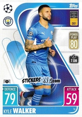 Sticker Kyle Walker - UEFA Champions League & Europa League 2021-2022. Match Attax n. 16 - Topps
