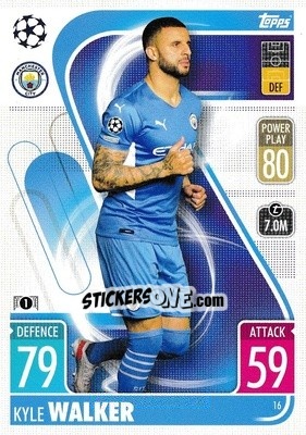 Sticker Kyle Walker - UEFA Champions League & Europa League 2021-2022. Match Attax - Topps