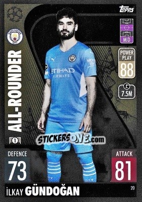 Sticker Ilkay Gündogan - UEFA Champions League & Europa League 2021-2022. Match Attax n. 20 - Topps