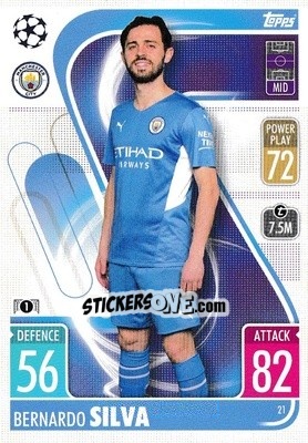 Sticker Bernardo Silva - UEFA Champions League & Europa League 2021-2022. Match Attax n. 21 - Topps
