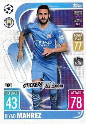 Sticker Riyad Mahrez - UEFA Champions League & Europa League 2021-2022. Match Attax n. 24 - Topps