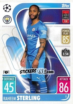 Sticker Raheem Sterling - UEFA Champions League & Europa League 2021-2022. Match Attax n. 25 - Topps