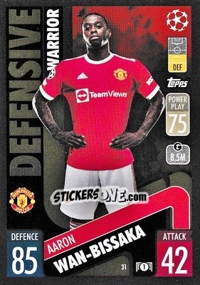 Sticker Aaron Wan-Bissaka - UEFA Champions League & Europa League 2021-2022. Match Attax n. 31 - Topps