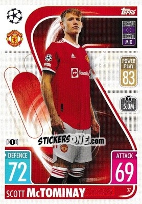 Sticker Scott McTominay - UEFA Champions League & Europa League 2021-2022. Match Attax n. 37 - Topps