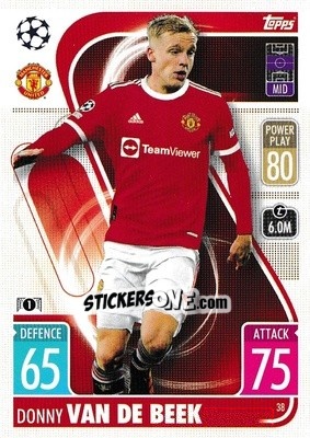 Sticker Donny van de Beek - UEFA Champions League & Europa League 2021-2022. Match Attax n. 38 - Topps