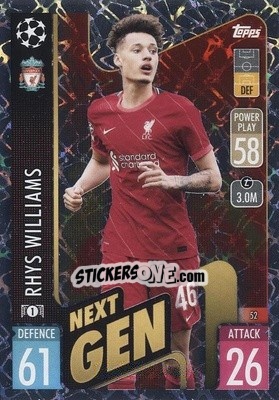 Figurina Rhys Williams - UEFA Champions League & Europa League 2021-2022. Match Attax - Topps