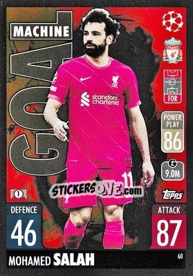 Sticker Mohamed Salah - UEFA Champions League & Europa League 2021-2022. Match Attax - Topps