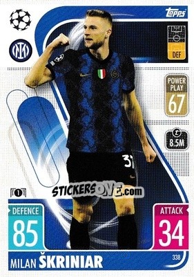 Sticker Milan Škriniar - UEFA Champions League & Europa League 2021-2022. Match Attax n. 338 - Topps