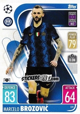 Sticker Marcelo Brozovic - UEFA Champions League & Europa League 2021-2022. Match Attax n. 339 - Topps