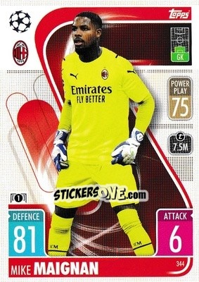 Sticker Mike Maignan - UEFA Champions League & Europa League 2021-2022. Match Attax n. 344 - Topps