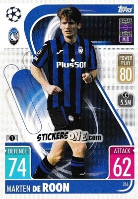 Sticker Marten de Roon - UEFA Champions League & Europa League 2021-2022. Match Attax n. 356 - Topps