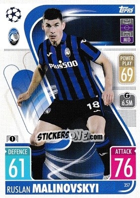 Sticker Ruslan Malinovskyi - UEFA Champions League & Europa League 2021-2022. Match Attax n. 357 - Topps