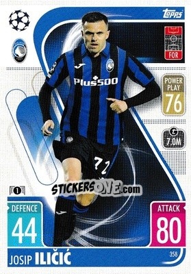 Sticker Josip Ilicic - UEFA Champions League & Europa League 2021-2022. Match Attax n. 358 - Topps