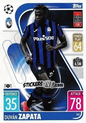 Sticker Duván Zapata - UEFA Champions League & Europa League 2021-2022. Match Attax n. 360 - Topps