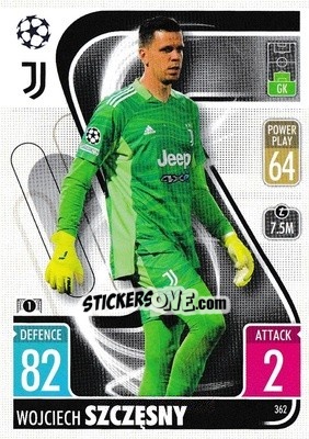 Sticker Wojciech Szczesny - UEFA Champions League & Europa League 2021-2022. Match Attax n. 362 - Topps