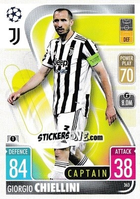 Sticker Giorgio Chiellini - UEFA Champions League & Europa League 2021-2022. Match Attax n. 363 - Topps