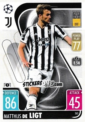 Sticker Matthijs de Ligt - UEFA Champions League & Europa League 2021-2022. Match Attax n. 365 - Topps