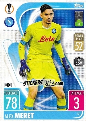 Sticker Alex Meret - UEFA Champions League & Europa League 2021-2022. Match Attax n. 371 - Topps
