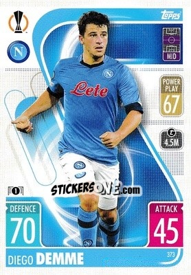 Sticker Diego Demme - UEFA Champions League & Europa League 2021-2022. Match Attax n. 373 - Topps