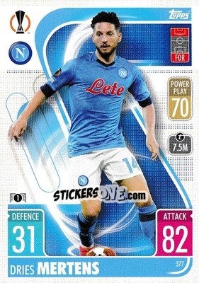Sticker Dries Mertens - UEFA Champions League & Europa League 2021-2022. Match Attax n. 377 - Topps