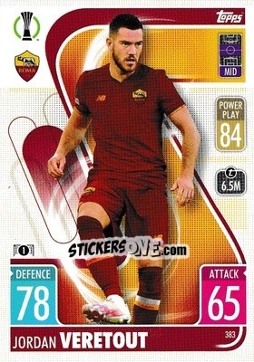 Sticker Jordan Veretout - UEFA Champions League & Europa League 2021-2022. Match Attax n. 383 - Topps