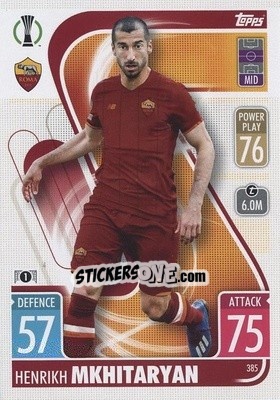 Sticker Henrikh Mkhitaryan - UEFA Champions League & Europa League 2021-2022. Match Attax n. 385 - Topps