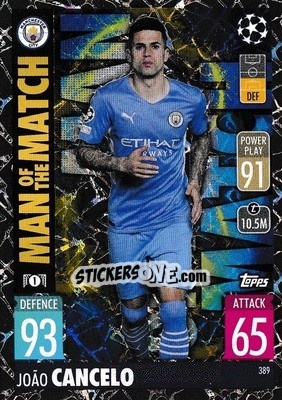 Sticker Joao Cancelo - UEFA Champions League & Europa League 2021-2022. Match Attax n. 389 - Topps