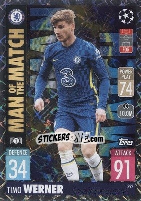Sticker Timo Werner - UEFA Champions League & Europa League 2021-2022. Match Attax n. 392 - Topps