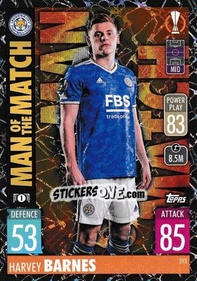 Sticker Harvey Barnes - UEFA Champions League & Europa League 2021-2022. Match Attax n. 393 - Topps