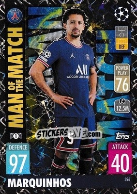 Sticker Marquinhos - UEFA Champions League & Europa League 2021-2022. Match Attax n. 396 - Topps