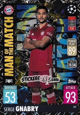 Sticker Serge Gnabry - UEFA Champions League & Europa League 2021-2022. Match Attax n. 397 - Topps