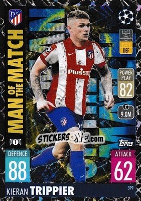 Sticker Kieran Trippier - UEFA Champions League & Europa League 2021-2022. Match Attax n. 399 - Topps
