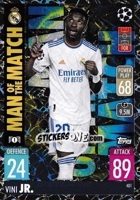 Sticker Vinicius Jr - UEFA Champions League & Europa League 2021-2022. Match Attax n. 401 - Topps