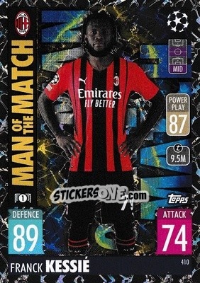 Sticker Franck Kessié - UEFA Champions League & Europa League 2021-2022. Match Attax n. 410 - Topps