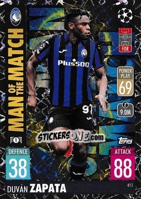 Sticker Duvan Zapata - UEFA Champions League & Europa League 2021-2022. Match Attax n. 411 - Topps