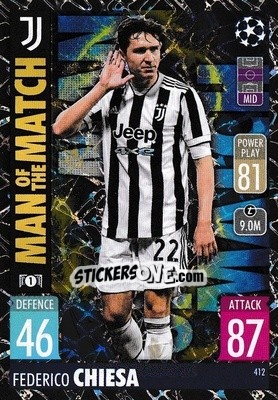 Sticker Federico Chiesa - UEFA Champions League & Europa League 2021-2022. Match Attax n. 412 - Topps