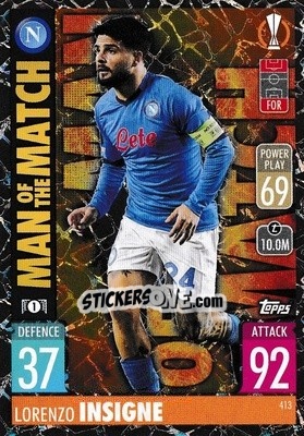 Sticker Lorenzo Insigne - UEFA Champions League & Europa League 2021-2022. Match Attax n. 413 - Topps