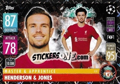 Sticker Jordan Henderson / Curtis Jones - UEFA Champions League & Europa League 2021-2022. Match Attax n. 418 - Topps