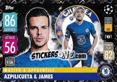 Sticker César Azpilicueta / Reece James - UEFA Champions League & Europa League 2021-2022. Match Attax n. 419 - Topps